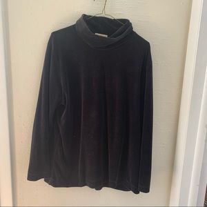 Velvet cowlneck turtleneck